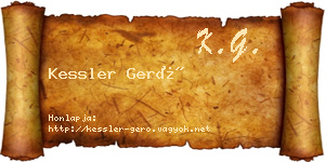 Kessler Gerő névjegykártya